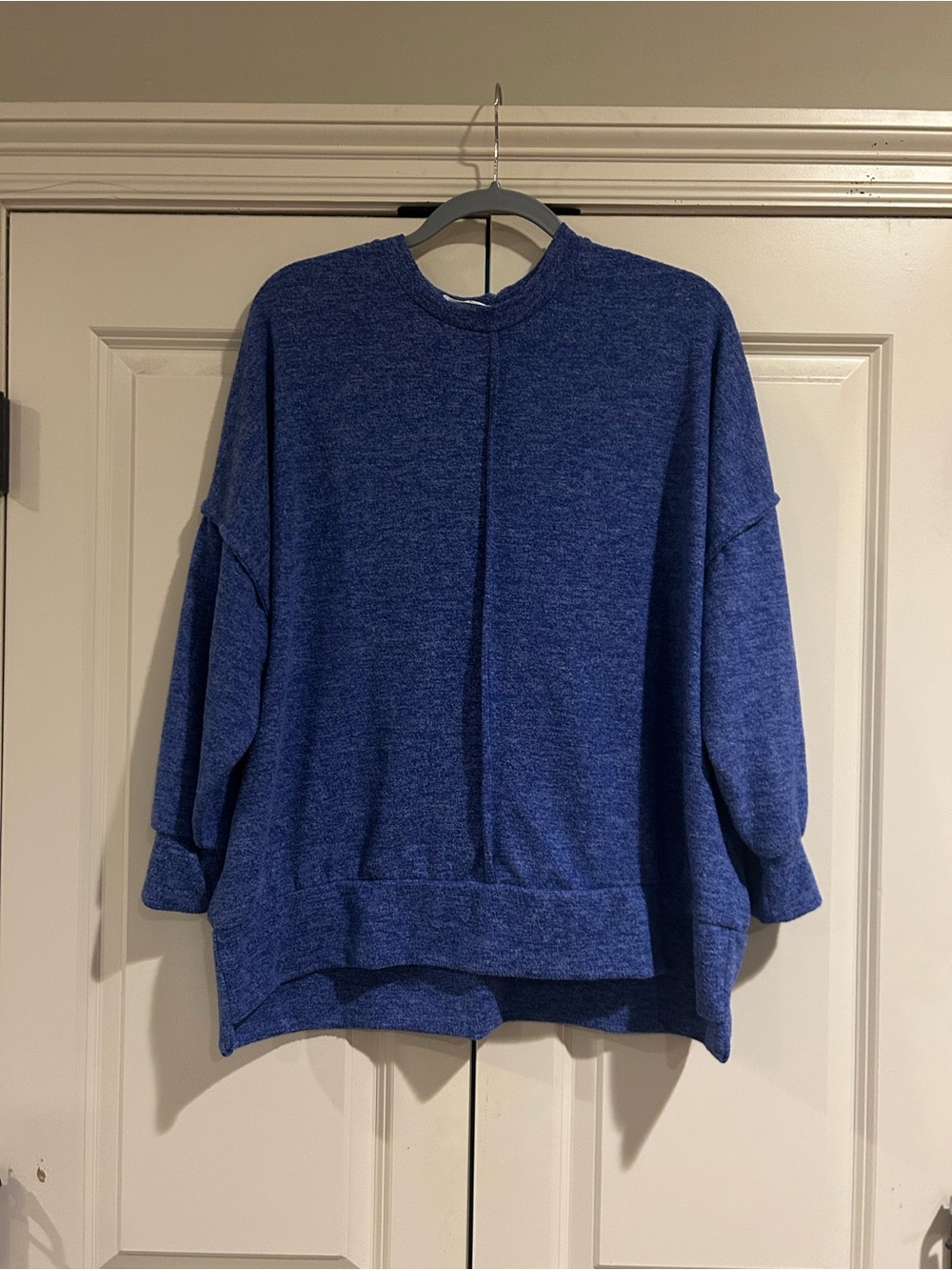 Cozy Blue Oversized Womenโs Sweater